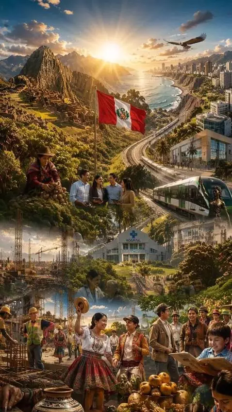 AI Video from prompt: Ultra cinematic Peru future vision video. Vertic