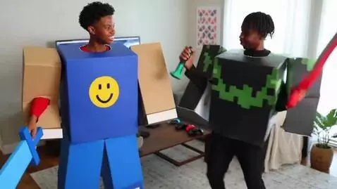 AI Video from prompt: Bros Playing Roblox in Real Life