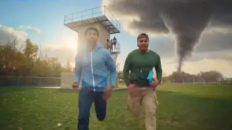 AI Video from prompt: Bros Playing Roblox Natural Disaster Survival in