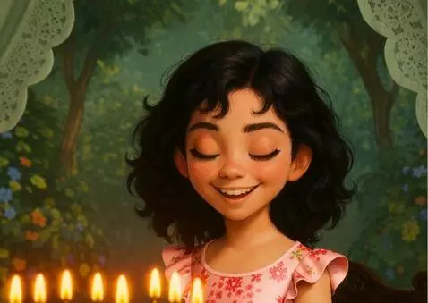 AI Video from prompt: A sweet 6-year-old Russian girl named Zhenya, we