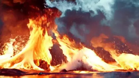 AI Video from prompt: An African man swimming in fire