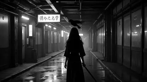 AI Video from prompt: A poetic cinematic black and white Japanese anim