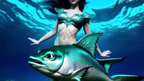 AI Video from prompt: RETURN OF NIX GODDESS HALF HUMAN HALF FISH