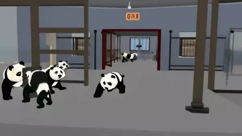 AI Video from prompt: Panda prison break