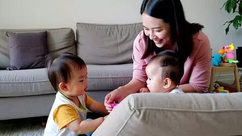 AI Video from prompt: Caring mother with children