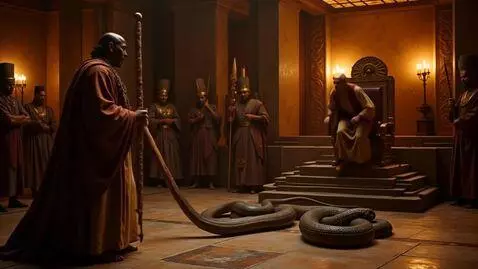 AI Video from prompt: "Moses confronts Pharaoh, urging him to let the 