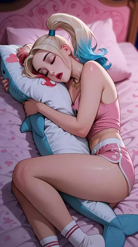 AI Video from prompt: a beautiful girl sleeping peacefully, squishing 