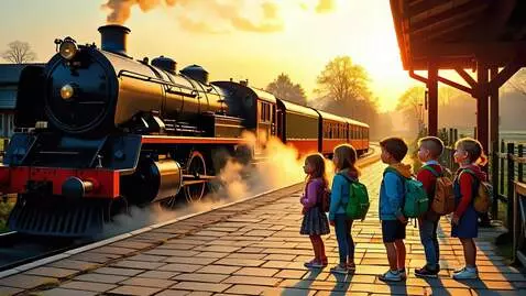 AI Video from prompt: An old vintage steam train slowly enters the sta