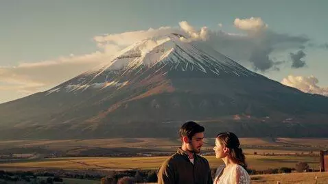 AI Video from prompt: An Armenian meets his beloved against the backgr