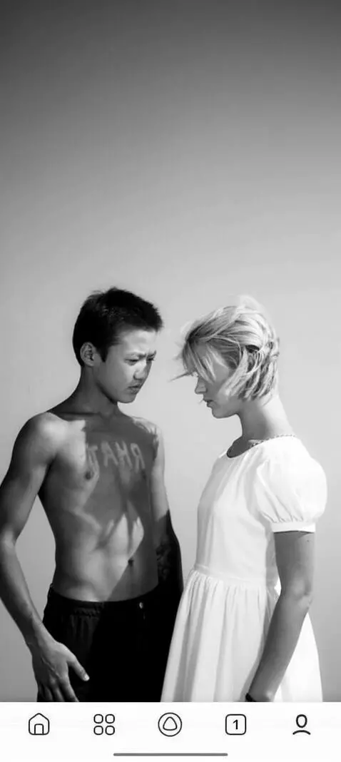 AI Video from prompt: Boy draws tattoo of bellydancer on his chest