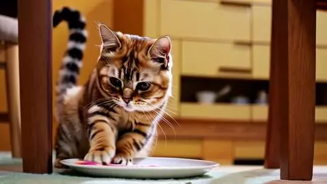 AI Video from prompt: Cat washing dishes