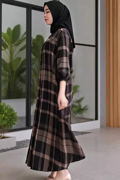 AI Video from prompt: The model walks slowly, then gently twirls in pl