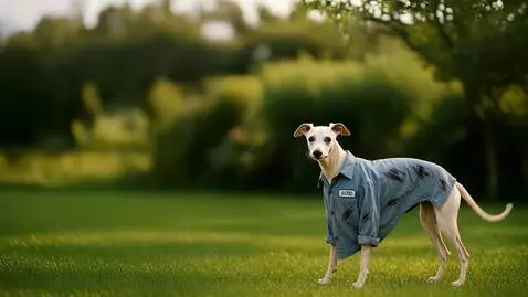 AI Video from prompt: Dog wags its tail and barks