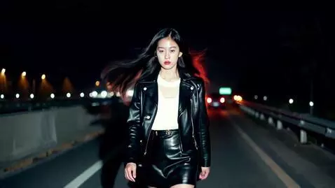 AI Video from prompt: A beautiful Korean woman (she is young) is walki