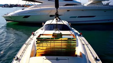 AI Video from prompt: Gold bars being loaded onto a yacht