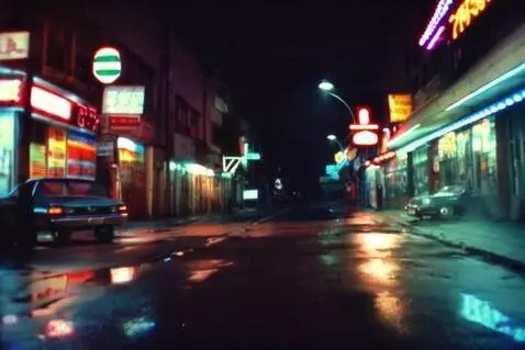 AI Video from prompt: Vintage-style video, shot on Super 8 film, showi