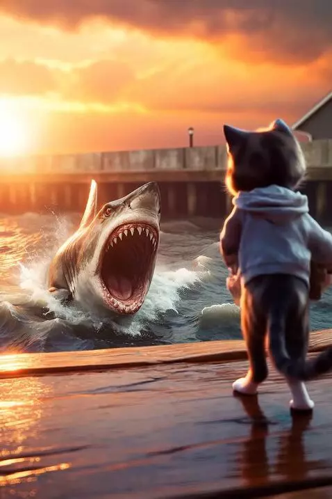 AI Video from prompt: Vertical hyper-realistic CGI-style video scene (