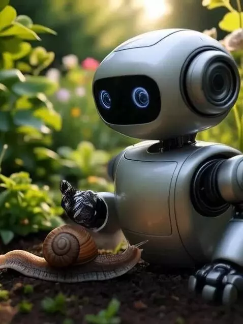 AI Video from prompt: toma el caracol con la mano y se levanta para sa