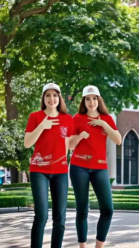AI Video from prompt: Two Indonesian female models are standing in an 