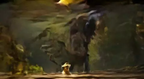 AI Video from prompt: Suddenly, the beak eats the puppy and the people