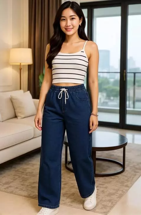 AI Video from prompt: A stylish young woman stands in a bright, modern