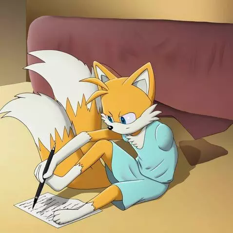AI Video from prompt: Armless Miles Prower learns to write an essay wi