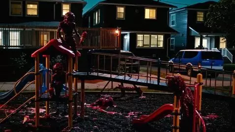 AI Video from prompt: a group of very scary evil demonic ice cream hum