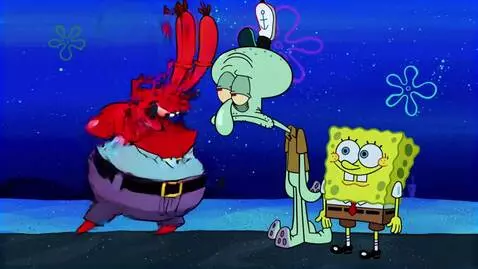 AI Video from prompt: Spongebob kills Mr. Krabs with a Gun. Spongebob 