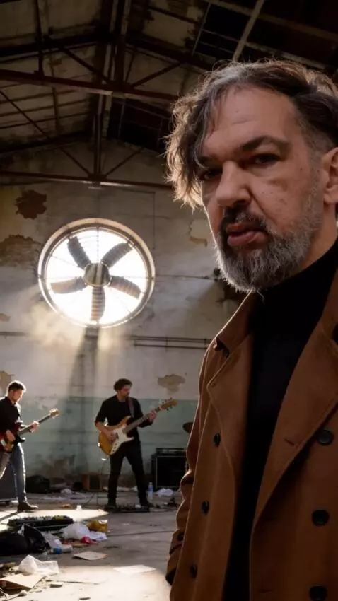 AI Video from prompt: A cinematic blues-rock music video filmed in an 