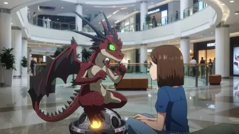 AI Video from prompt: Drago from the anime Bakugan meet me Madina in t
