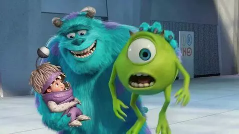 AI Video from prompt: Mike and sulley are grounds spongebob for watchi