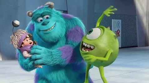 AI Video from prompt: Mike slaps sulley on his face