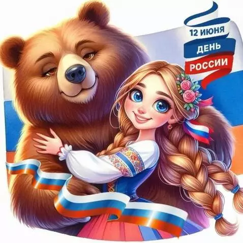 AI Video from prompt: The tricolor ribbon is waving, the Girl smiling,