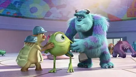 AI Video from prompt: The sulley and mike and sulley are goofing aroun