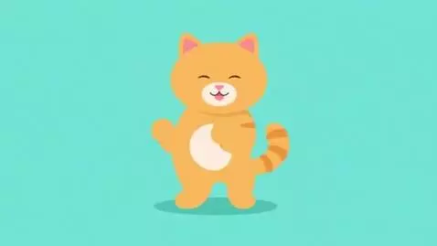 AI Video from prompt: A flat 2d style cat dancing