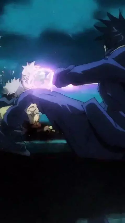AI Video from prompt: High-octane anime fight scene at midnight on a d