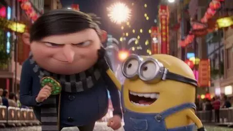 AI Video from prompt: Minion slaps gru on his face