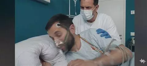 AI Video from prompt: The patient is having a panic attack the doctor 