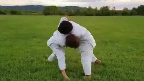 AI Video from prompt: two boys at six years,wearing bjj jackets,white 