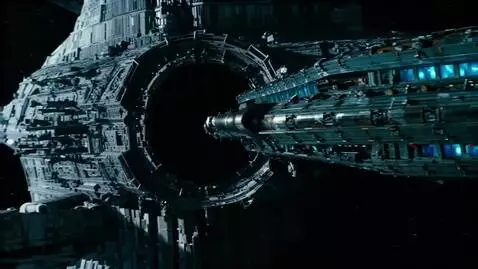 AI Video from prompt: A futuristic starship sets off to explore the ga