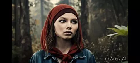 AI Video from prompt: Walking through the forest, close-up of a face, 