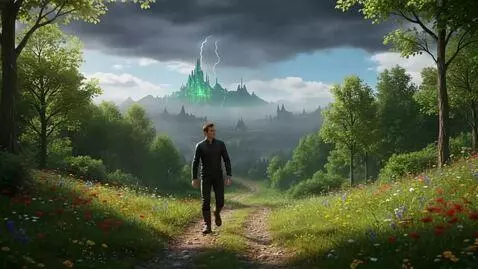 AI Video from prompt: The man in this video walks forward, shows the m
