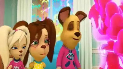 AI Video from prompt: Rosa and Lisa Barboskins approach the like and a