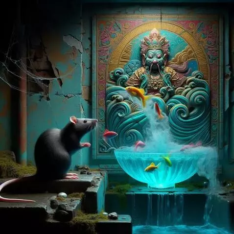AI Video from prompt: The fish jump in and out of the water. One fish 