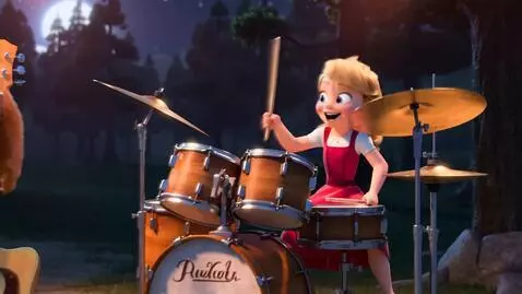 AI Video from prompt: Pixar-style cinematic scene of Goldilocks testin