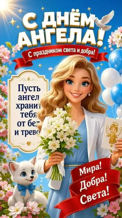 AI Video from prompt: She moves, smiles and holds out a bouquet