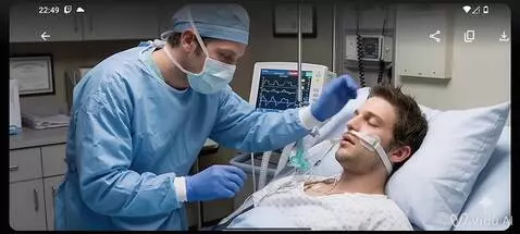 AI Video from prompt: The doctor rubs the patients head and gently pla