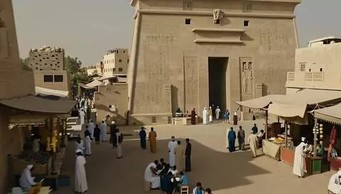 AI Video from prompt: the camera moving forward until temple, and goes