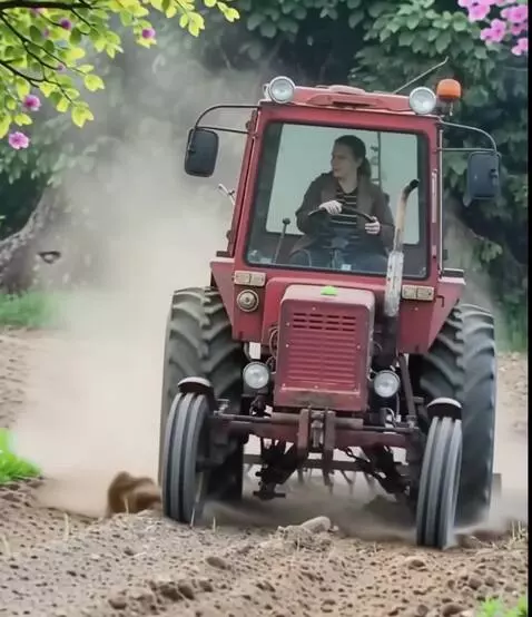 AI Video from prompt: Create a Garden of Eden around the tractor