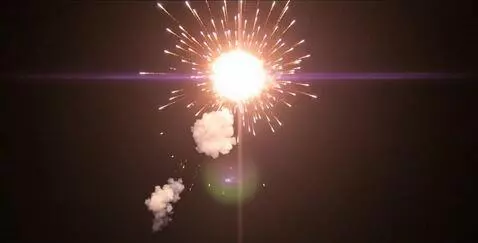 AI Video from prompt: an explosion in the sky with a bright flash and 
